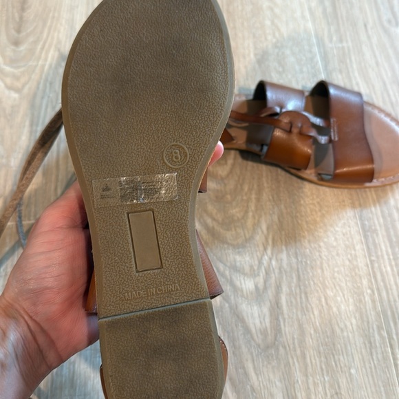 Brown Leather Gladiator Sandals Strappy size 8 - Picture 3 of 3